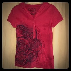 Girls hooded short sleeve tee